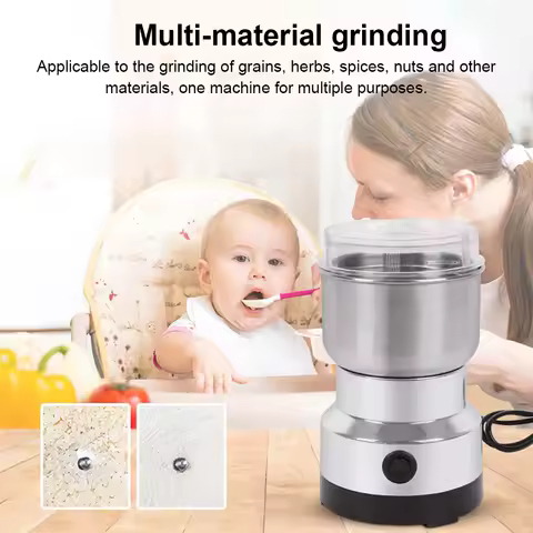 Electric Coffee Grinder Stainless Steel Nut Bean Spice Blender Multifunctional Household Grain Grind