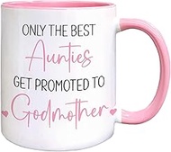 QASHWEY Godmother Coffee Mug, Godmothers Gifts, Aunties Aunt Gifts, Pregnancy Announcement CoffeeMug