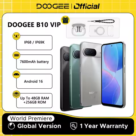 World Premiere DOOGEE B10 Smartphone Gemini AI Android 16 7600mAh 6GB 256GB Battery 6.6'' Display 64