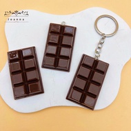 Resin Chocolate Block Keychain - Fake Dessert Food Model Pendant
