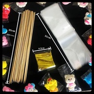 Bamboo Stick Skewer Bag Tie Silk Skewer Marshmallow Lollipop Influencer Cute Handmade Creative diy M