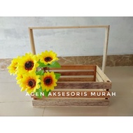 Wooden Box Basket 30x20cm (Natural) Storage Box Container