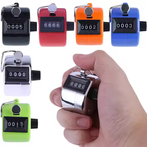 Handheld 4 Digital Tally Counter Mechanical Manual Palm Clicker Number Count Assorted Tally Counter 