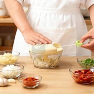 （2個裝） 多功能碎食寶 手動拉蒜器 手動料理機 500mL 打蒜機手動拉蒜器 攪拌 蒜機 蒜蓉 小型攪拌機