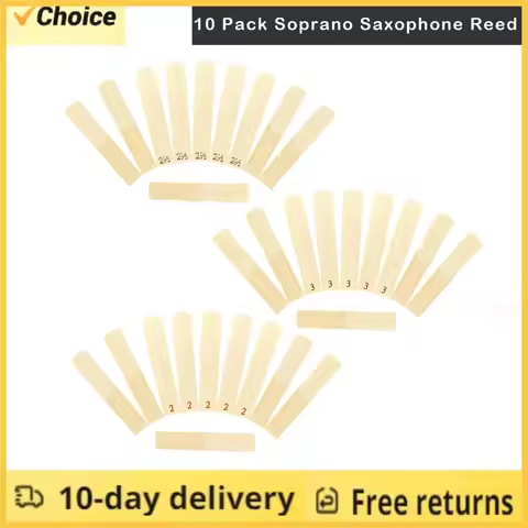 Saxophone Reeds 10 Pack Soprano Sax Reeds Rich Sound for Saxophone Beginner Player Soprano Saxophone