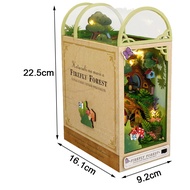 In stock Creative DIY Wooden Book Nook Shelf Insert Miniature Kits Firefly Forest Bookshelf Home Boo