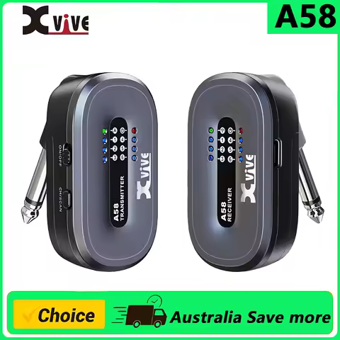Xvive A58 Wireless Guitar System 5.8GHz Wireless Guitar Transmitter Receiver for Active or Passive P