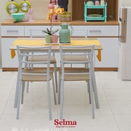 SELMA SET MEJA MAKAN HARRIS PUTIH