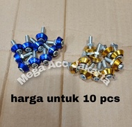 PROMO 10 PCS BAUT RING VARIASI BAUT PLAT NOMOR BAUT L + MONEL + MUR MONEL PLAT NOMOR VARIASI BEAT V