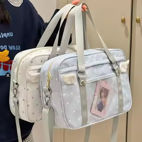 Y2K Anime Convention Polka Dot Ita Shoulder Bag 2D Crossbody Bag Cute Girl Transparent Bag Otaku DIY