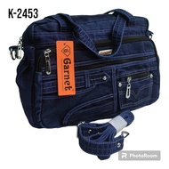 tas selempang wanita bahan jeans size besar