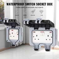 Weatherproof Cover Kitchen Bathroom Waterproof Cover IP66 With 13A Socket Neon Wall Switch Single/Do