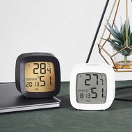 Simple Multifunctional Clock Temperature Humidity Small LCD Clock Student Clock Creative Bedside Ala