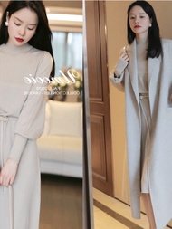 Váy Cho Bà Bầu Knitted Mùa Thu Đông Váy Cho Bà Bầu Kiểu Dáng Mẹ Trẻ Thời Trang Váy Dài Tay Dài Cổ Tr