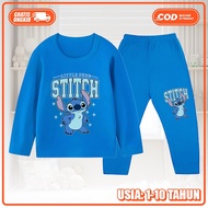 Baju Tidur Piyama Stich Stelan Panjang Anak Laki Laki Dan Perempuan Usia 1-10thun KS-1843