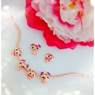 JR Trends Rose Gold Plated Lilo Stitch, Cat Marie Charm, Cartoon Charm,Cartoon Bead, Bracelet Charm,