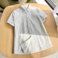 เสื้อเชิ้ตผ้าฝ้ายบริสุทธิ์คอตุ๊กตาหลากหลายใหม่ MUJI MUJI ญี่ปุ่นแท้2024ฤดูใบไม้ร่วง