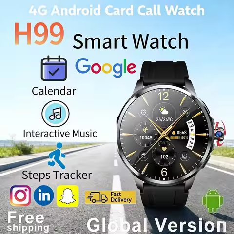 H99 SmartWatch 1.95 Inch AMOLED Large Screen 190 DegRotating Camera SIM Card Slot GPS Positioning He