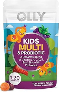 OLLY Kid's Multivitamin + Probiotic Gummy, Vitamins A, C, D, E, B, Zinc, Digestive Support, Chewable
