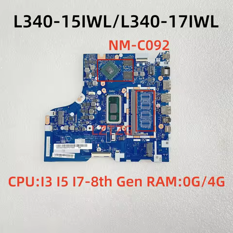 NM-C092 For Lenovo Ideapad L340-15IWL/L340-17IWL Laptop Motherboard I3 I5 I7-8th CPU MX110/MX230 2G 