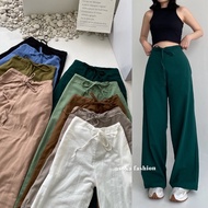 DUTTYSTORE ASOKA Rachel Pants 2431 - Strap Highwaist Pants - Crinkle Linen Pants - Casual Culottes