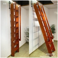 Loft Retractable Vertical Stretch Folding Platform Invisible Storage Solid Wood Wall Flip Stairs Lad