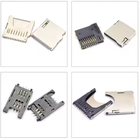 TF/SD/SIM Type Memory Card Socket Assorted Kit, Micro TF/SD/SIM Card Connector Holder Memory Card Sl