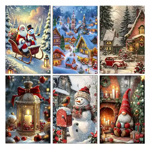 AB diamond painting, Christmas snowman 5D diamond painting, diamond painting kits for adults and beg