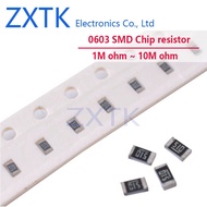 CHIP IC 100PCS 0603 SMD chip resistor 1% ohm 1M-10M 1.1M 1.2M 1.3M 1.5M 1.6M 1.8M 2M 2.2M 2.4M 2.7M 