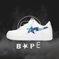 Bape ABC Camouflage STA Fashion Casual Sneakers White Blue X1B3 FX0N