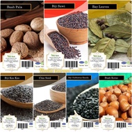 Habbatus sauda Biji sawi Buah keras Biji kas kas Chia seed Buah pala Bay leaves