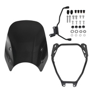 Motorcycle Front Windscreen Windshield Fly Screen Shield Wind Deflector with Mount Bracket Holder Fo