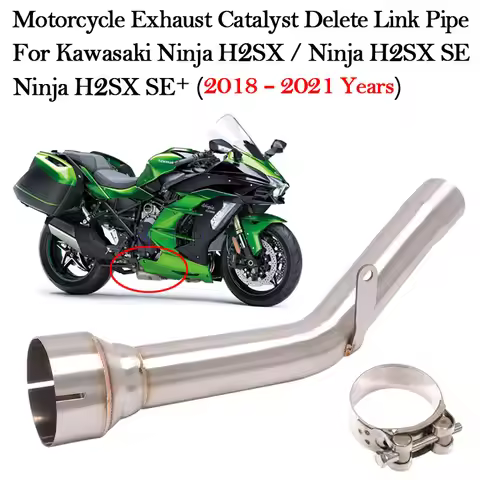 Motorcycle Exhaust Escape Muffler Middle Link Pipe For Kawasaki Ninja H2SX SE + PLUS H2SE H2 SX 2018