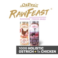 OzPro RawFeast Freeze Dried - Functional Bundle (100g Holistic Ostrich + 1 Booster)