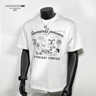 Burning Fitness Short Sleeved American Retro Loose Oversized All Cotton Men and Women Summer Casual 