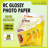 Cuyi Rc Glossy Photo Paper All Size ( A3 / A4 / 5R / 4R / 3R ) 260Gsm 20Sheets