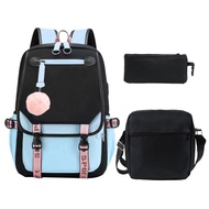 To Draw Student Schoolbag Fashion Shoulder Bag Multifunctional One-Piece Backpack Three-Piece Set Ma