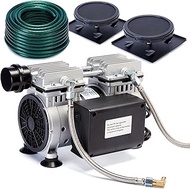 Pond Aerator Kit 3/4 HP Heavy Duty Compressor 5.76CFM Supports Large Lakes up to 3 Acres Outdoor Pon