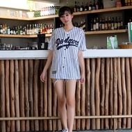 Dodgers Baseball Jersey White Stripes