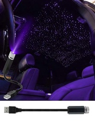 1入usb夜燈,星空投射led夜燈,可調節浪漫紫色車用燈,柔軟便攜車頂裝飾燈,適用於天花板,臥室,情人節派對