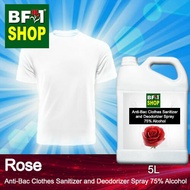 Antibacterial Clothes Sanitizer and Deodorizer Spray (ABCSD) - 75% Alcohol with Rose - 5L