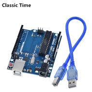 UNO R3 ATMEGA16U2 + MEGA328PชิปสำหรับArduino UNO R3บอร์ดพัฒนา + สายUSB