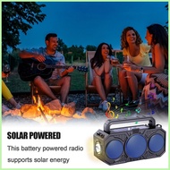 Hand Crank Radio Solar FM Stereo Solar Radio Portable Solar Powered Waterproof Stereo FM Radio with USB yamysesg
