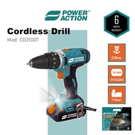 POWER ACTION 21V Impact Cordless Drill CD2100T ( SET WITH 2x BATTERY & 1x CHARGER ) [1 to N Battery 