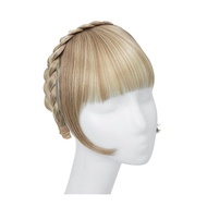 Synthetic Horse Hair Band, Smooth Wig Piece, Long Side Design, Suitable for Women, Natural, Wig, Bla
