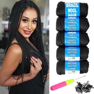 Brazilian Wool Hair Acrylic Yarn 100% 5PCS for African Crochet Braid/Box Braids/Jumbo Braiding/Seneg