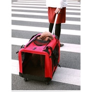 Car Trolley Pet Cage Outdoor Portable Folding Stroller Breathable Pet Trolley Box Cat Cage Outdoor T