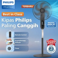 Philips CX1520/01 LED Display Fan, 6 Blades, Remote, Timer, & Aroma Diffuser - CX1520 - Black