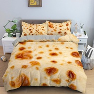 Luxury Burrito Bedding Set Plain Corn Tortilla Texture Bed Cover Food 3D Pita Lavash Comforter Cover Set Queen Bedspreads
