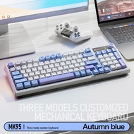 Bàn Phím Cơ Gaming không dây MK95 Bluetooth + USB + Cáp Pin sạc TypeC Hotswap cho máy tính laptop đi